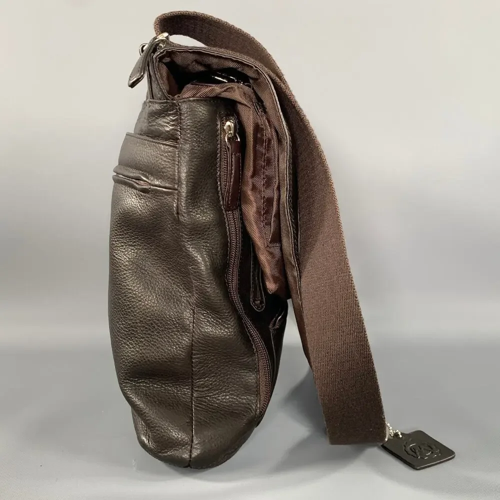 FREE PEOPLE Brown Crackled Leather Shoulder Bag